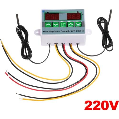 Microcomputer Intelligent Digital Temperature Controller with Dual Display ZFX-ST3012 1500W Electric Thermostat Control Switch