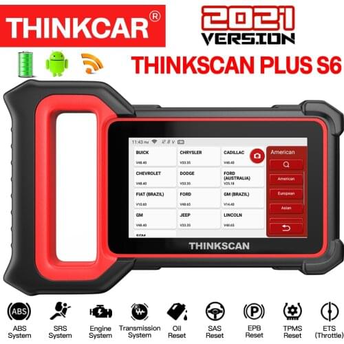 Thinkcar Thinkscan Plus S6 OBD2 Automotive Tools 4 System Diagnosis Oil SAS EPB TPMS ETS Reset Professional Automotive Scanner