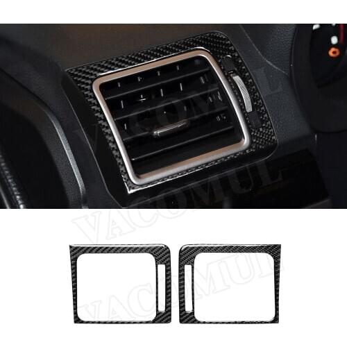 Carbon Fiber Car Front Dashboard Air Conditioner Outlet Air Vent Trim Frame Moulding Cover Sticker For Subaru Forester 2016-2018
