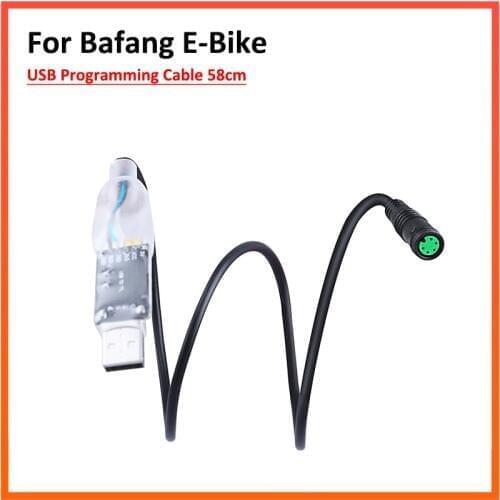 USB Programming Cable for Bafang Mid Drive Motor BBS01 BBS02 BBS03 BBSHD Electric Bicycle Motor 8Fun 58CM E-Bike Cable
