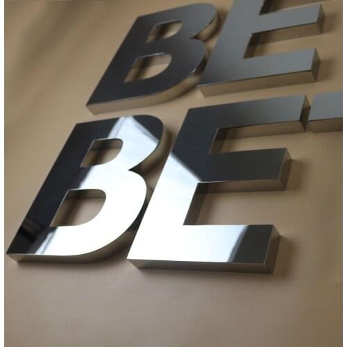 Top-quality Channel Letters Raised Metal Letters Polished Mirror Signage Wall-mounted Corrosion-resistant Reception Letter