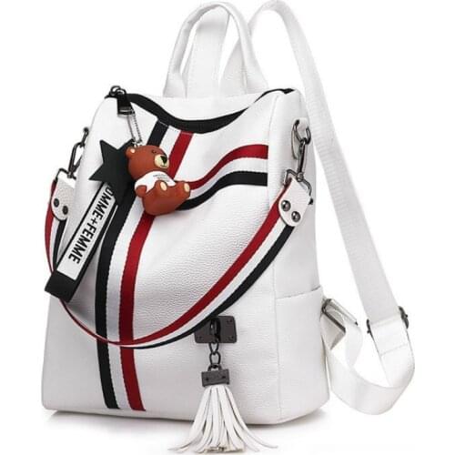 Womens Backpack 2021 Travel Large Backpack PU Leather Handbag Schoolbag For Girls Womens Bag Female Shoulder Back