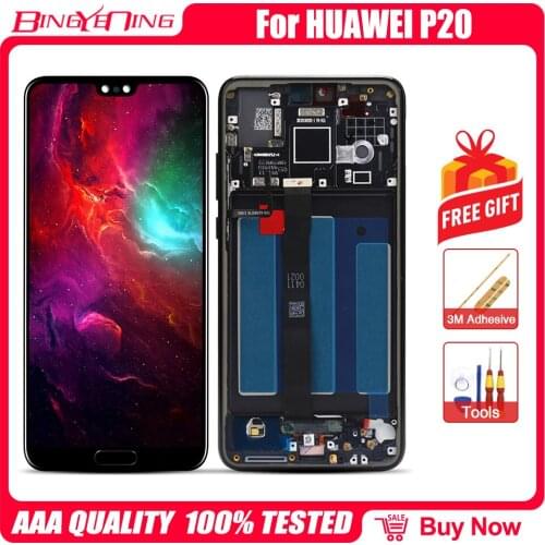 For Huawei P20 LCD Display +Touch Screen Digitizer Assembly Replacement Huawei P20/EML L29 L22 L09 LCD Screen 5.8inch With Frame