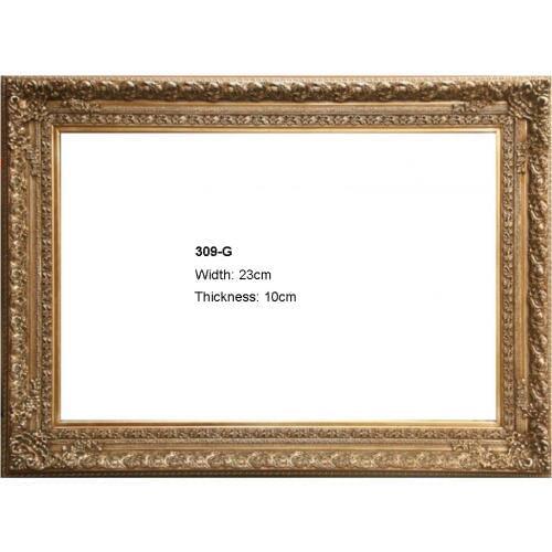 Golden wood painting frame for wedding photo frames and oil paintings