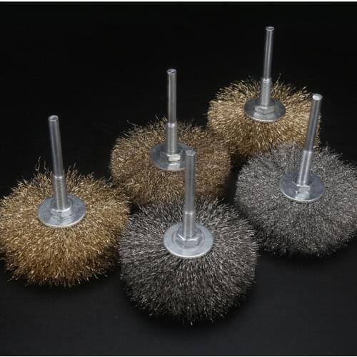 Free shipping 1PC stamped type 80*6mm copper coated steel wire Head Brush for Carving Burr Wood Mahogany Furniture Root Relief