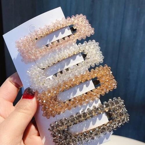 1pcs Crystal Women Hair Clips Hairclip Womens Girls Hair Holder Barrette for Hair Styling Tools Simple Style Side Glip