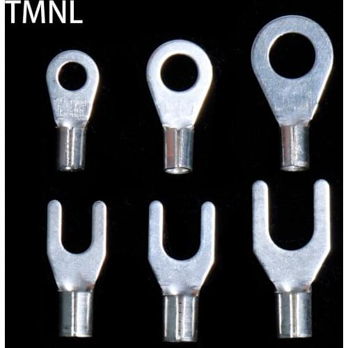 100pcs Connector Cold Pressed Crimp Copper Nose Wiring Set UT OT Wire Cable Press Insulated Ring Fork U-Type Terminal Assortment