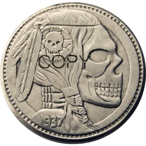 BU(19)Hobo Nickel 1937-D 3-Legged Buffalo Nickel Rare Creative Funny Copy Coin