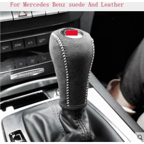 For Mercedes Benz A B C E G GLS GLK Gear Head Covers Interior Styling suede And Leather Hand-stitched Shift Knob Accessories