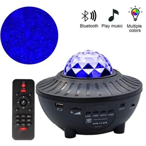 Colorful Starry Sky Projection Lamp Blueteeth USB Voice Control Music Player LED Night Light Romantic Projection Lamp Gift