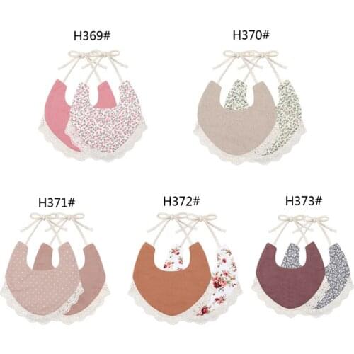 Baby Tassel Saliva Towel Floral Vintage Newborn Photography Double Side Bibs Boys Girls Props Bandana Countryside Costume