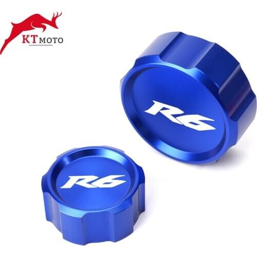 For Yamaha YZF-R6 YZF R6 YZFR6 2000-2020 2019 Motorcycle CNC Aluminum Rear & Front Brake Fluid Reservoir Cap Cylinder cover