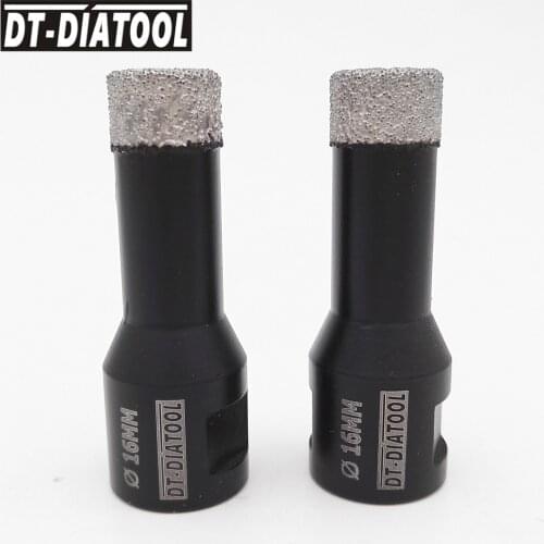 DT-DIATOOL 2pcs M14 Thread Dry Vacuum Brazed Diamond Drilling Core Bit Ceramic Tile Hole Saw Granite Marble Drill Bits
