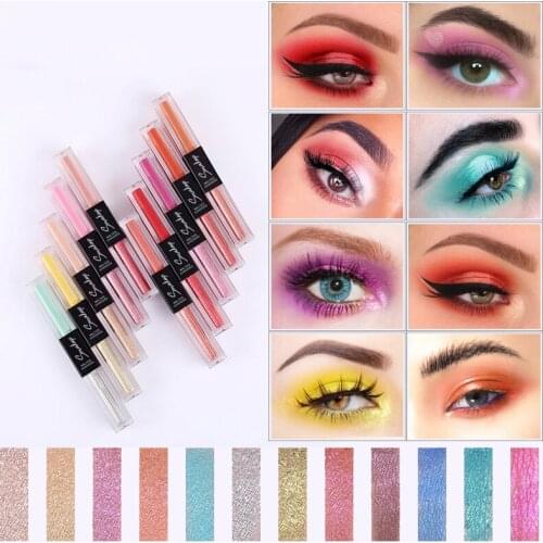 Double-Headed Liquid Eyeshadow Diamond Shiny Pearlescent Matte Eyeshadow Glitter Shimmer And Long Lasting Eyeshadow TSLM1