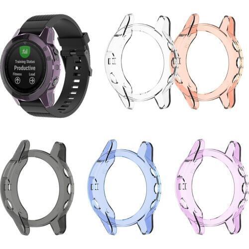 EiEuuk Soft TPU Shock-proof Sleeve Band Cover Protective Case Pouch for Garmin Fenix 5S/5X/5 Smartwatch