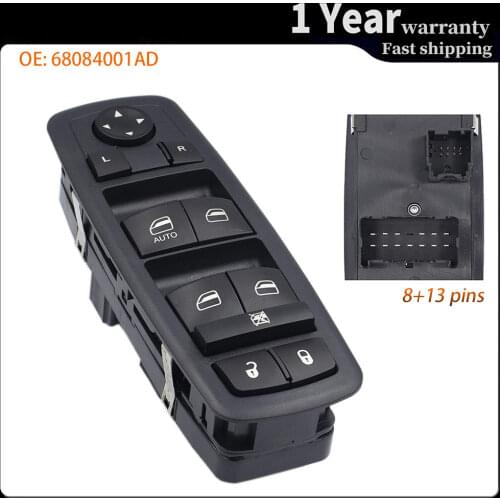Electric Master Window Switch Lifter Regulator Console for 2011 2012 2013 2014 2015 2016 Dodge Journey 68084001AB 68084001AC