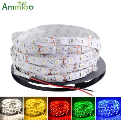 5M /Lot 12V SMD5050 Flexible LED Strip Light 60LEDs/M Neon LED String Tape For Indoor Decoration lighting White/Warm white Color