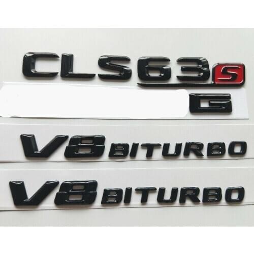 Gloss Black 3D Letters E63s for AMG V8 BITURBO Emblems W212 W213