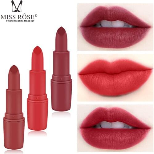 MISS ROSE Nude Lipstick Black Matte Lipstick Wholesale Moisturizer Waterproof Nutritious Makeup Cosmetic Gift for Girl