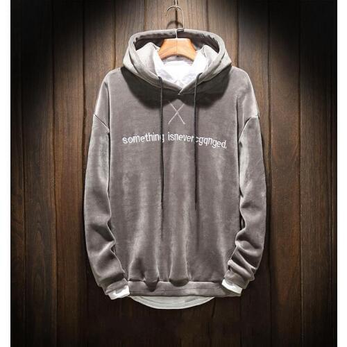 High Street Men Warm Thicken Sweatshirt Pullover Hooded Tracksuit Elastic Waist Pants Two Piece Set Autumn Winter Sport Suit