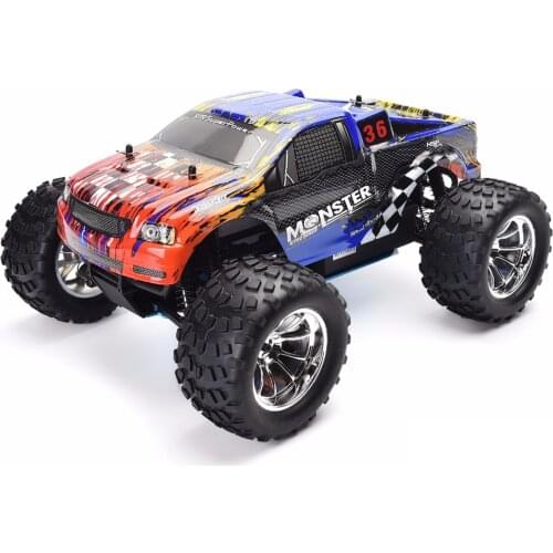 HSP 1:10 4WD Bigfoot Car Fuel RC Car High Speed Racing Car (Car Frame + Remote Controller + Methanol Machine + Random Car Shell)