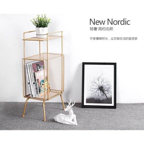 JOYLIVE Nordic Floor-standing Magazine Storage Rack Creative Living Room Sofa Small Corner Newspaper Shelf 2021 Dropshipping