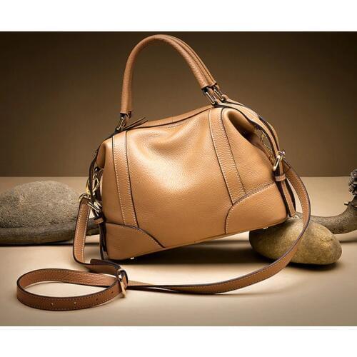 Classic Genuine Leather Handbag Women Top Grain Cow Leather Should bags Female New fashion Womens Bag