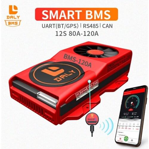 18650 lithium battery pack lifepo4 smart BMS 12s 36V 80A 100A 120A common port with uart 485 CAN with fan function for solar