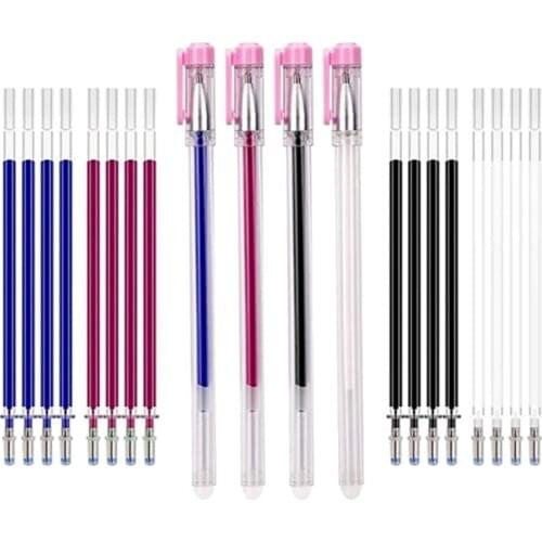 4Colors Heat Erasable Fabric Marking Pens with 20 Refills Sewing Supplies
