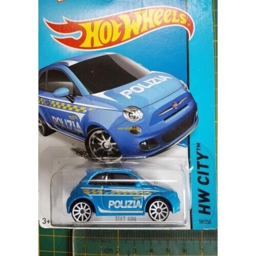 HOT WHEELS CARS 1/64 FIAT 500 POLICE CAR collection version of the car model toy gift