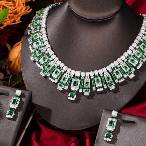 Missvikki Luxury Gorgeous Necklace Earrings Bridal Wedding Jewelry Sets With AAA Cubic Zirconia Stone Party Dubai Jewelry Set