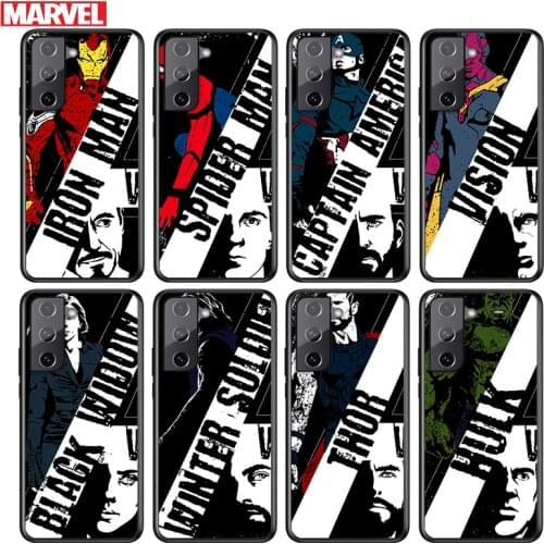 Avengers Marvel superhero For Samsung Galaxy S21 S20 FE S10e S10 S9 S8 S7 S6 Ultra Plus Lite 5G Edge Black Soft Phone Case
