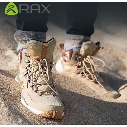 RAX Mens Hiking Shoes Genuine Leather Waterproof Trekking Boots Women Outdoor Ankle Boots Walking Mountaineering Tactical Shoes