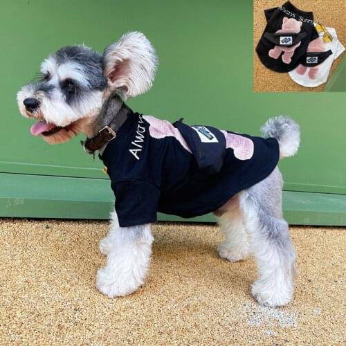 New Summer Pet Dog T-shirt Puppy Tops Vest Breathable Dog Clothing With Bag Terrier Chihuahua Teddy Soft Pet Summer Wearing