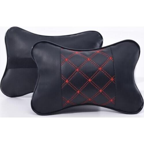 New Arrival Car Neck Pillows Both Side Pu Leather Single Headrest Fit For Most Cars Filled Fiber Universal Car Pillow