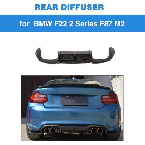 For BMW F87 M2 2016 2017 3pcs Style Forged Composite Real Carbon Fiber Rear Bumper Diffuser