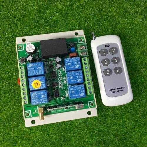 Universal AC 220v 6 CH RF Wireless Remote Control Receiver transmitter Industrial agricultural power remote control