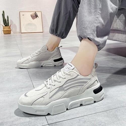 Spring High-soled Sneakers Man Footwear for Sport for Men Sports Shoes Men Running Shoes Man Gray White Tennis Basket Walk E-832