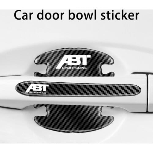High-end Carbon Fiber Car Door Bowl Protection Sticker For ABT VW Audi S Line RS S4 S5 S6 S8 RS3 RS4 A3 A4 A5 A6 A8 Accessories