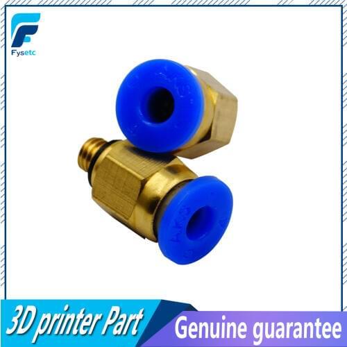 High Quality 10pcs/lot 4mm to M5 Pneumatic Connectors Male Straight One-touch Fittings BSPT PC4-M5 for 3D Printer Parts