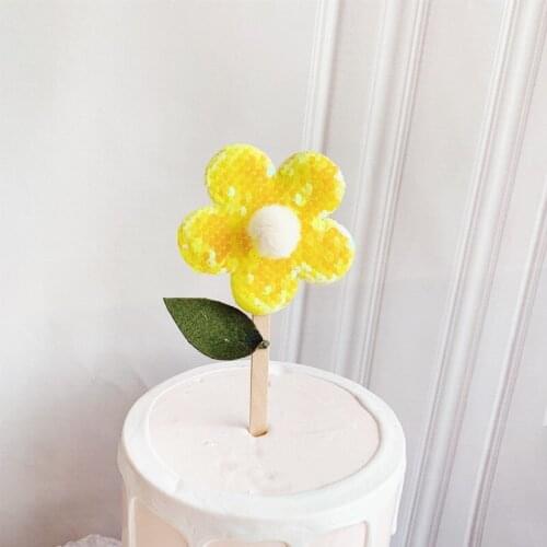 1PC Shiny Flowers Gold Birthday Cake Topper Decor for Wedding Birthday Party Cake Decorations Style Happy Birthday Cake Toppers