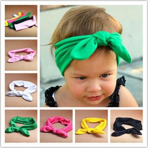 15 Colors Baby Toddler Sweet Girls Kids Bow Hairband Turban Knot Rabbit Headband Headwear newborn baby accessories photography