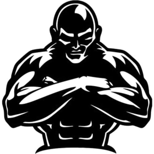 17.4cm*17.8cm Strong Man Vinyl Car Styling Car Accessories Stickers Black/Silver S3-6190