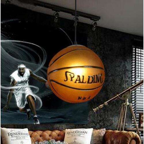 2020 Single head basketball football glass ceiling lamp childrens room bedroom Industrial Lamp Led Pendant Light 110V 220V E27