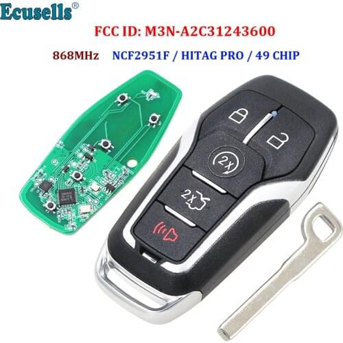 4+1/5 Button Remote Key fob 868MHz For Ford Mustang Fusion Taurus F-450 F-150 Explorer Edge Mondeo