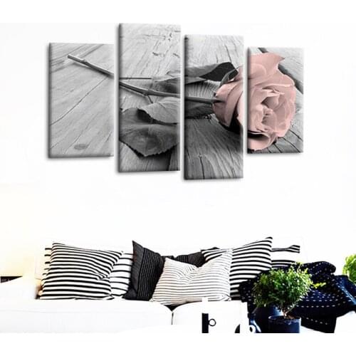 4Pcs 45x30cm Wall Art Rose Floral Picture Art Print Protea Rose Living Bedroom Room Decoration Pictures