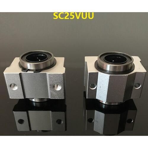 50pcs/lot SC25VUU SCV25UU SC25V linear case unit linear Bearing Slide Blocks for 25mm shaft rail cnc router SC25SUU