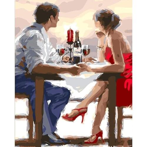 Dating Lover 5D Diamond Painting Full Round Kits DIY Mosaic Cross Stitch Pattern Handmade Embroidery Wall Decor Birthday Gifts