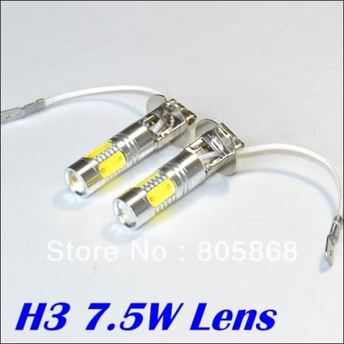 7.5W Super Bright H3 LED Fog Lamp Aluminum housing LED Auto Lamp 1year warranty free shipping