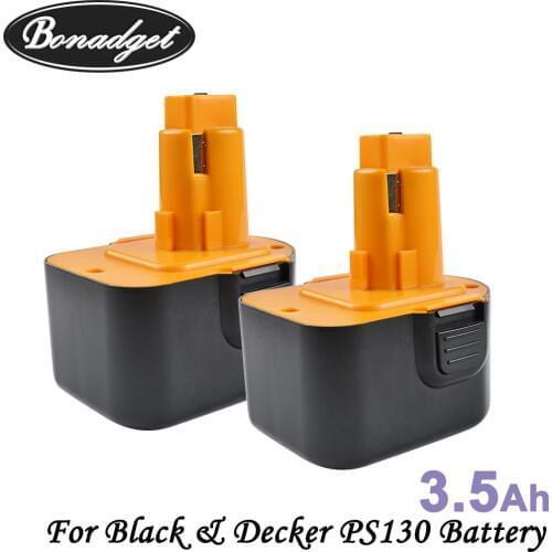 Bonadget 12V Ni-MH 3500mAh For Black&Decker PS130 Ps130A A9252 A9275 HP331 HP331K-2 HP331K2 HP431 Replacement Power Tool Battery